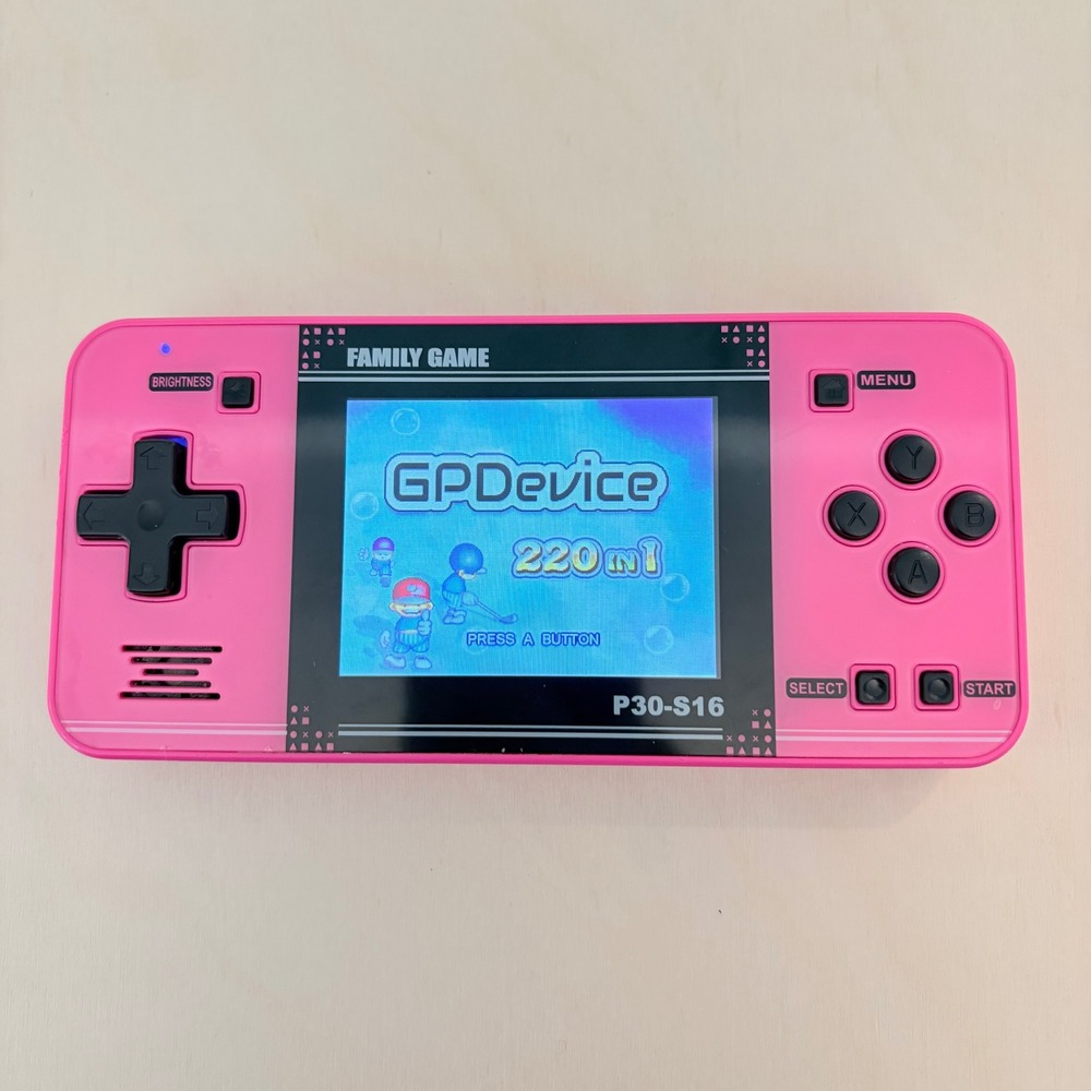 GPDevice Family Game handheld Console P30-S16 Pink Retro 220-in-1 Portable